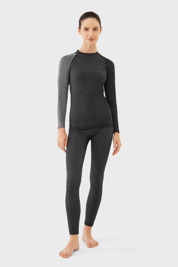 Термобілизна жіноча Viking Mounti Merino Wool комплект термокофта термоштани вовна сірий - 500/25/8757-0800 - L 5908234702910 фото