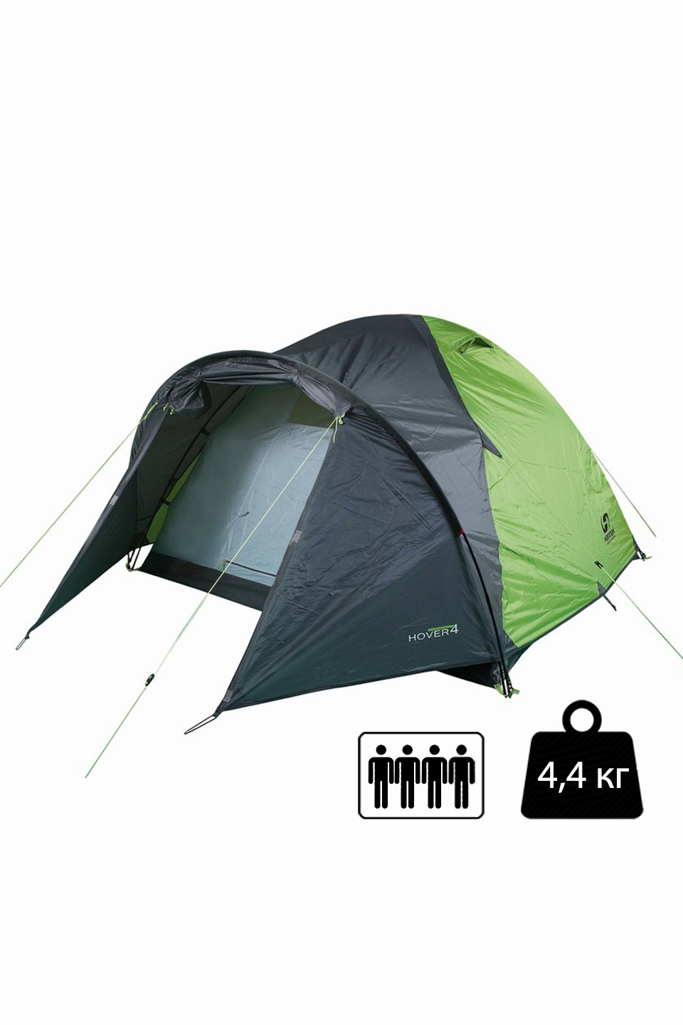 Палатка Hannah Hover 4 spring green/cloudy gray четырехместная - 10003223HHX