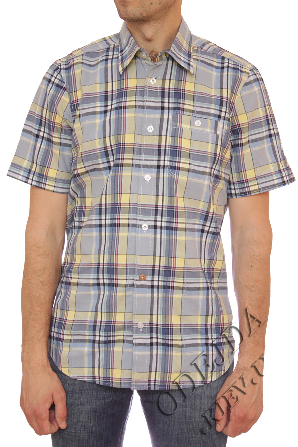 Рубашка с коротким рукавом Mountain Hardwear мужская в клетку - OM 3035-04