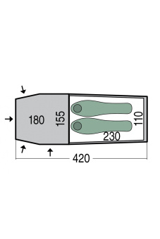 Палатка Pinguin Storm 2 Dural Green двухместная - PNG 147.2