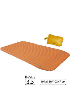 Надувной коврик Exped SynMat HL Duo LW (197 x 130/103 см) orange с гермомешком-насосом - 018.0112