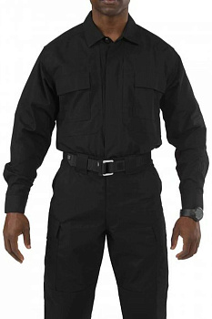 Рубашка 5.11 Taclite TDU "Rip-stop" мужская черная - 72054-019