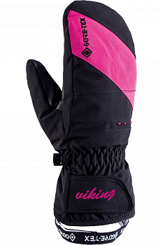 Рукавиці гірськолижні Viking Sherpa GTX Mitten жіночі чорні/рожеві - 150/22/0077-46