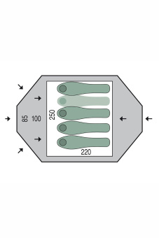 Палатка Pinguin Tornado 4 Dural Green 4+1 - PNG 124.4