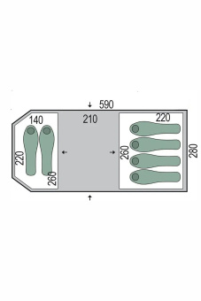 Палатка Pinguin Omega 6 Blue шестиместная - PNG 128.6.Blue